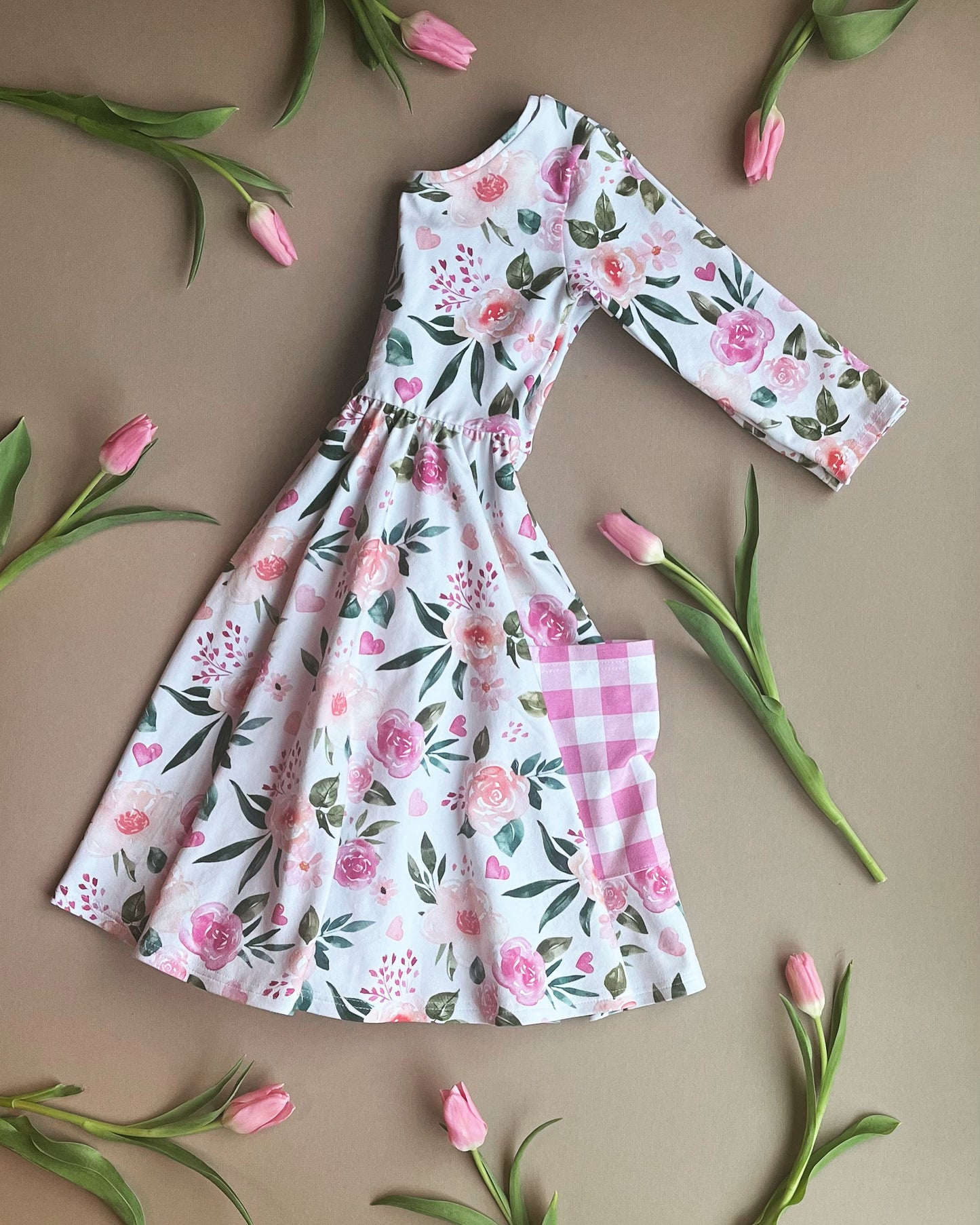 Pink Floral Twirl Dress