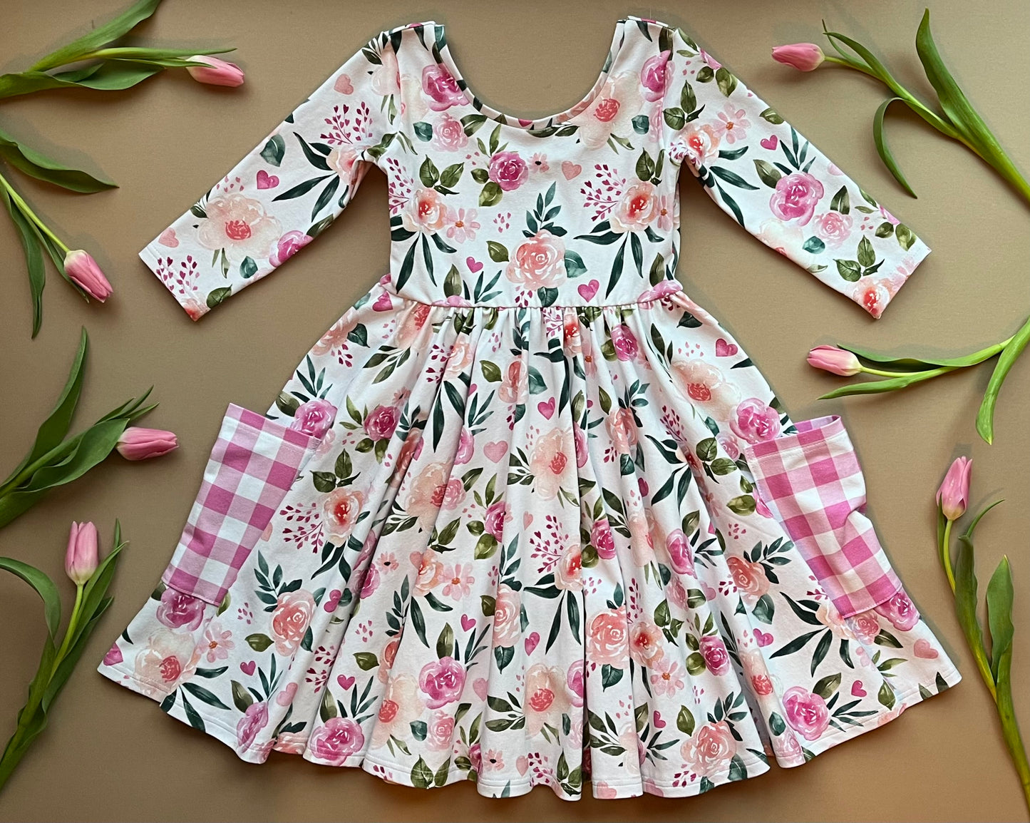 Pink Floral Twirl Dress