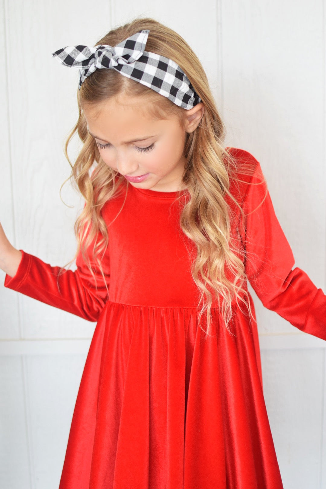 Velvet Twirl Dress || Red