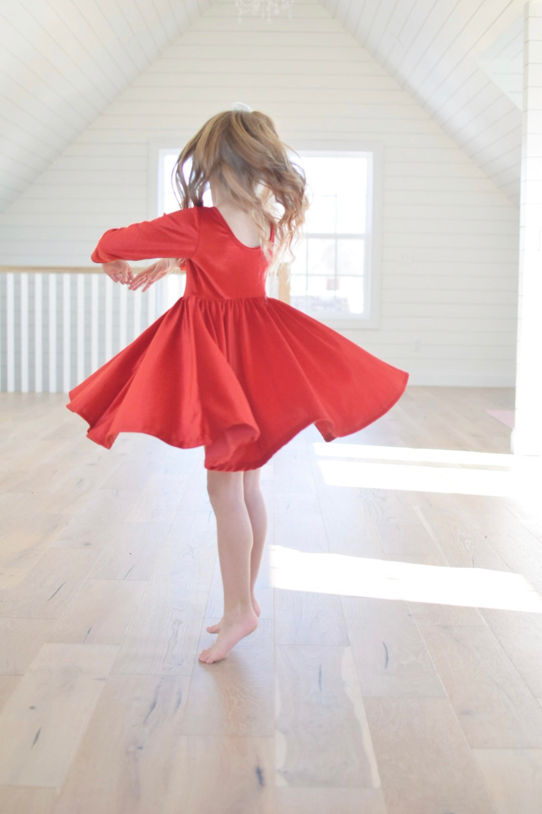 Velvet Twirl Dress || Red