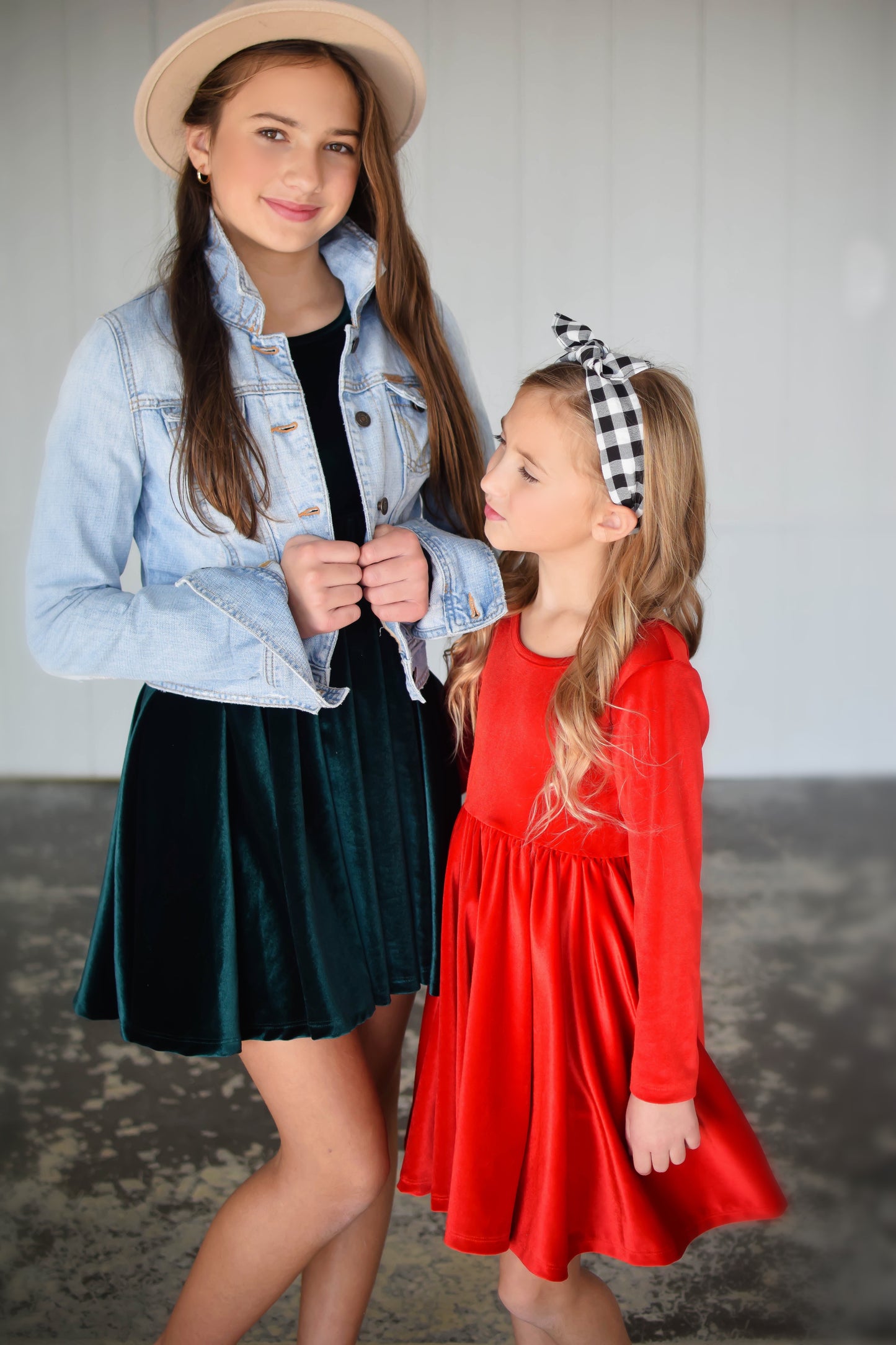 Velvet Twirl Dress || Red