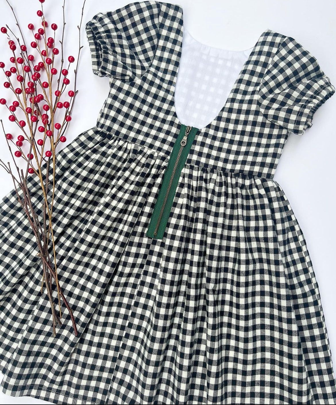 Harlow Dress || Black Gingham