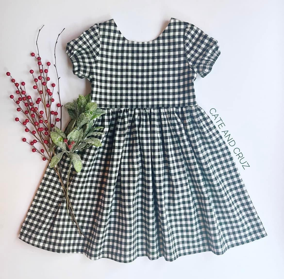 Harlow Dress || Black Gingham